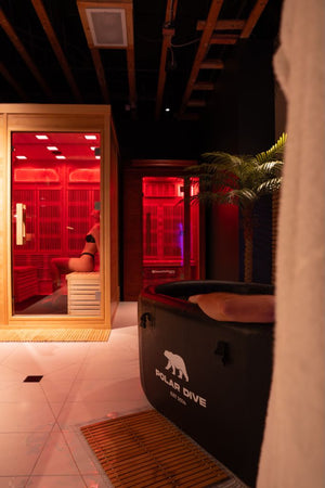 OPTML infrared sauna and cold plunge