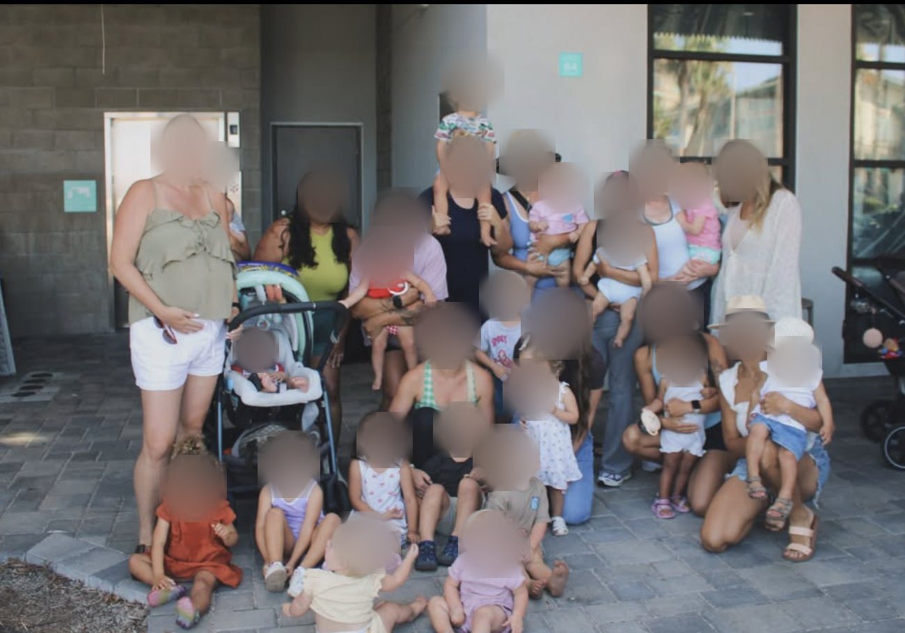 A group of moms with their babies and toddlers at The View